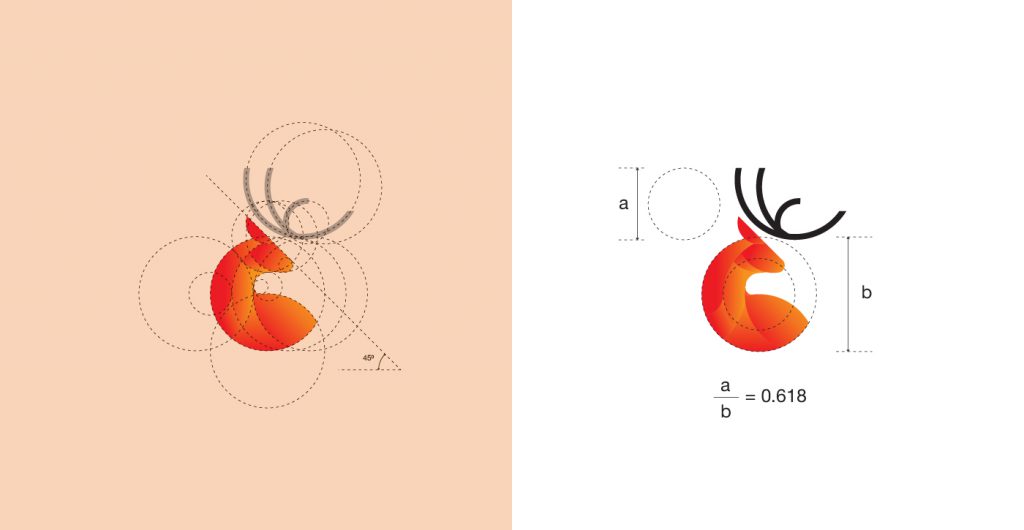 Deer Logo Design based on Golden Ratio