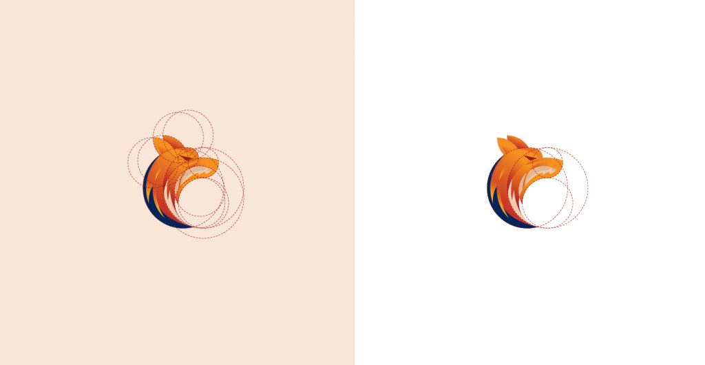 Fox Logo Design based on Golden Ratio