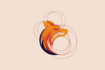 Fox logo using golden ratio