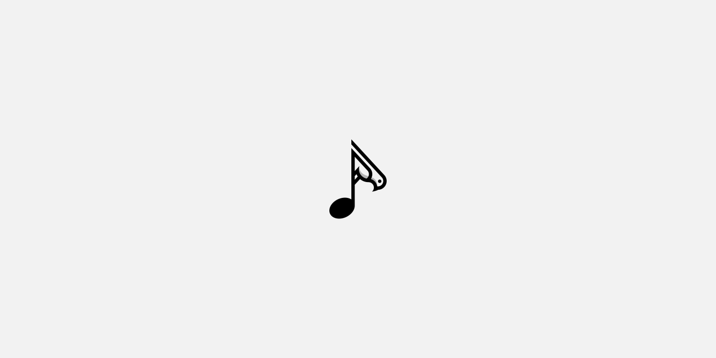Bird music note logo-Dainogo