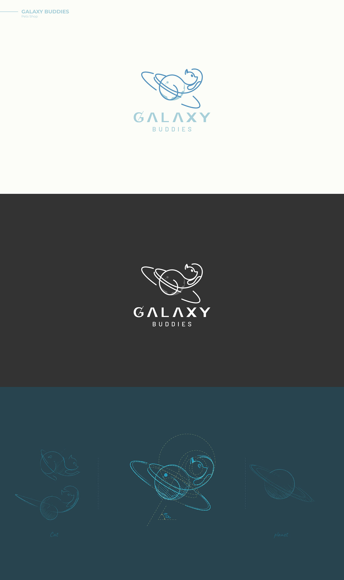 Galaxy Buddies - Cat logo design by DAINOGO