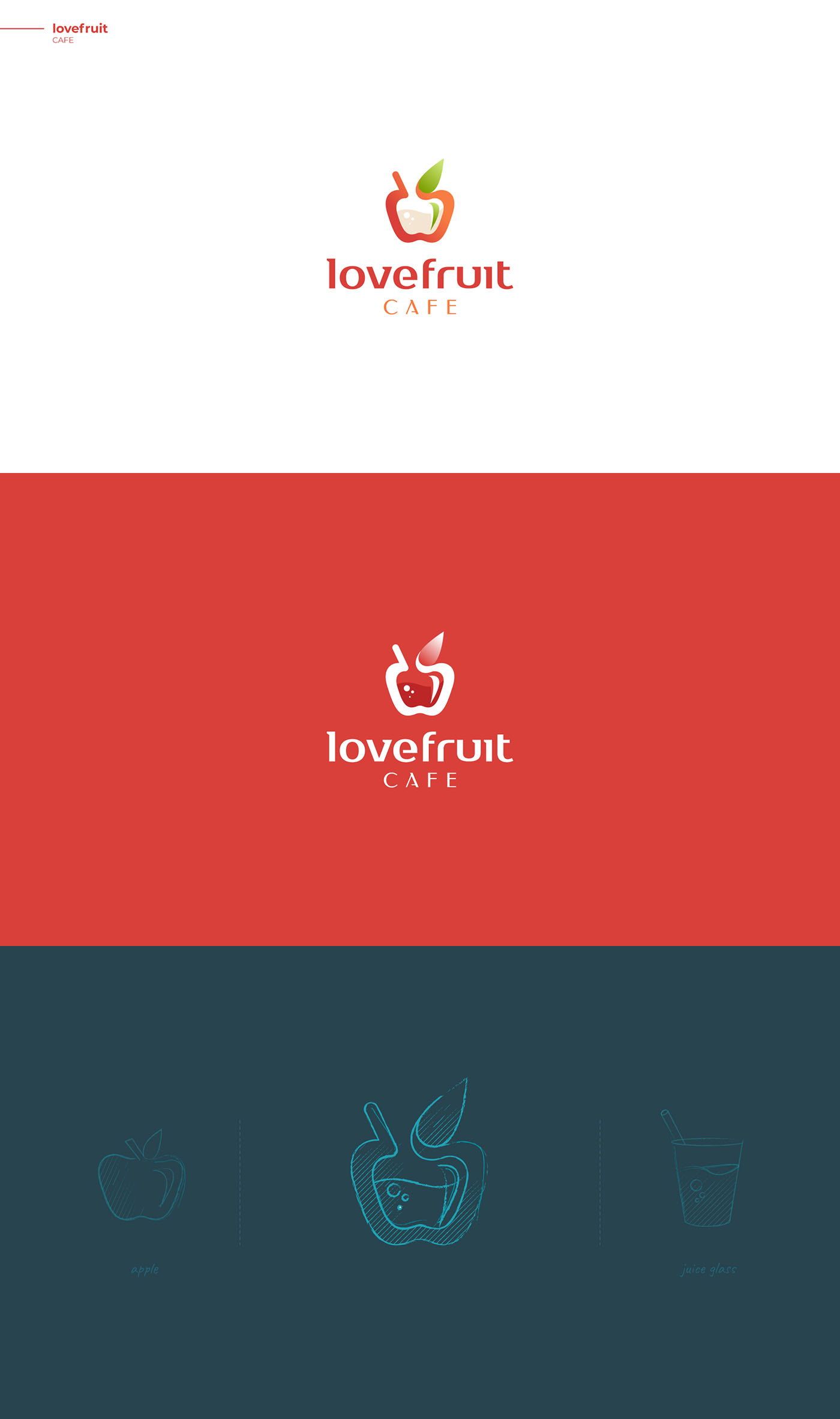 Love Fruit Cafe - Creative logo design by DAINOGO