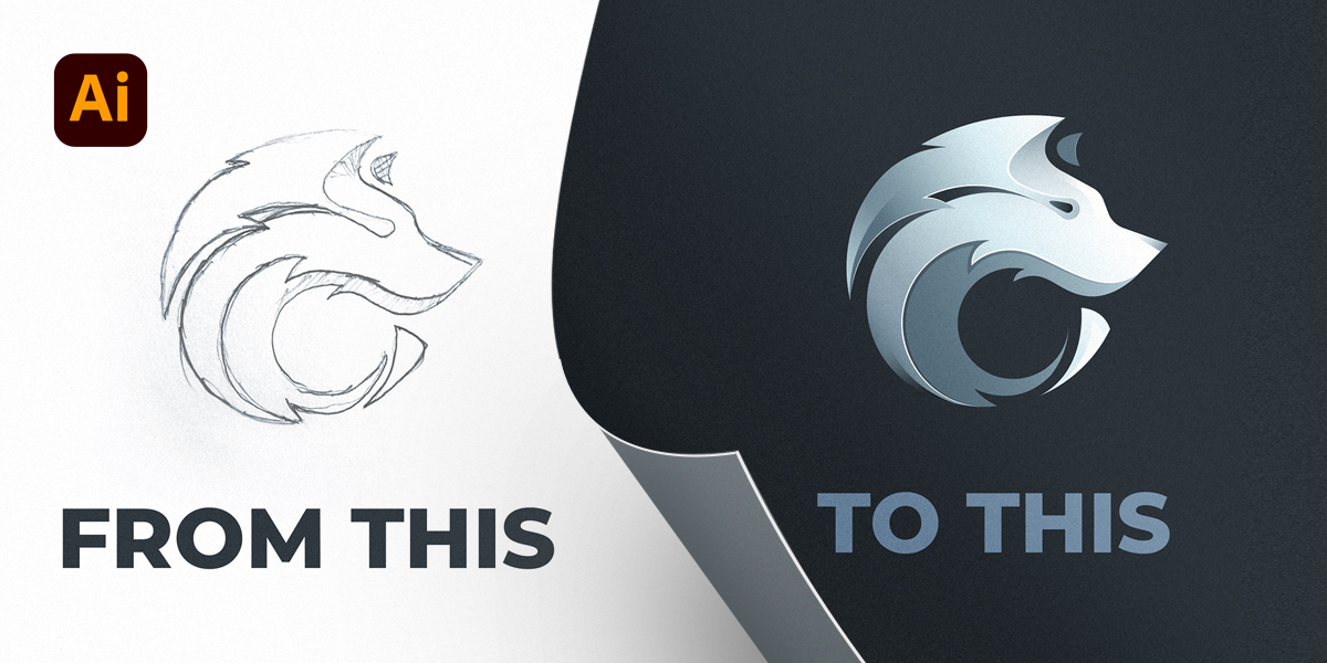 Wolf Logo Design Tutorial - From Sketch to Final - 4 Illustrator Tips