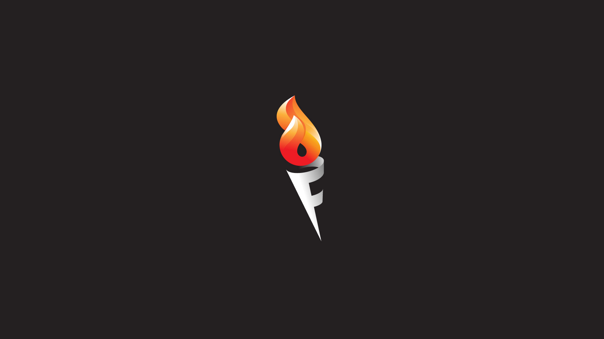 Fire torch and F - Logo portfolio - DAINOGO